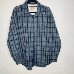 Road Button Up Shirt Sz Large 100% Cotton